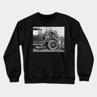 Young Lady Auto Mechanics, 1927. Vintage Photo Crewneck Sweatshirt